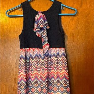 Pinky Girls Size 10 Hi Low Dress Lace Bondice Mulit Color Poly Skirt And Scarf